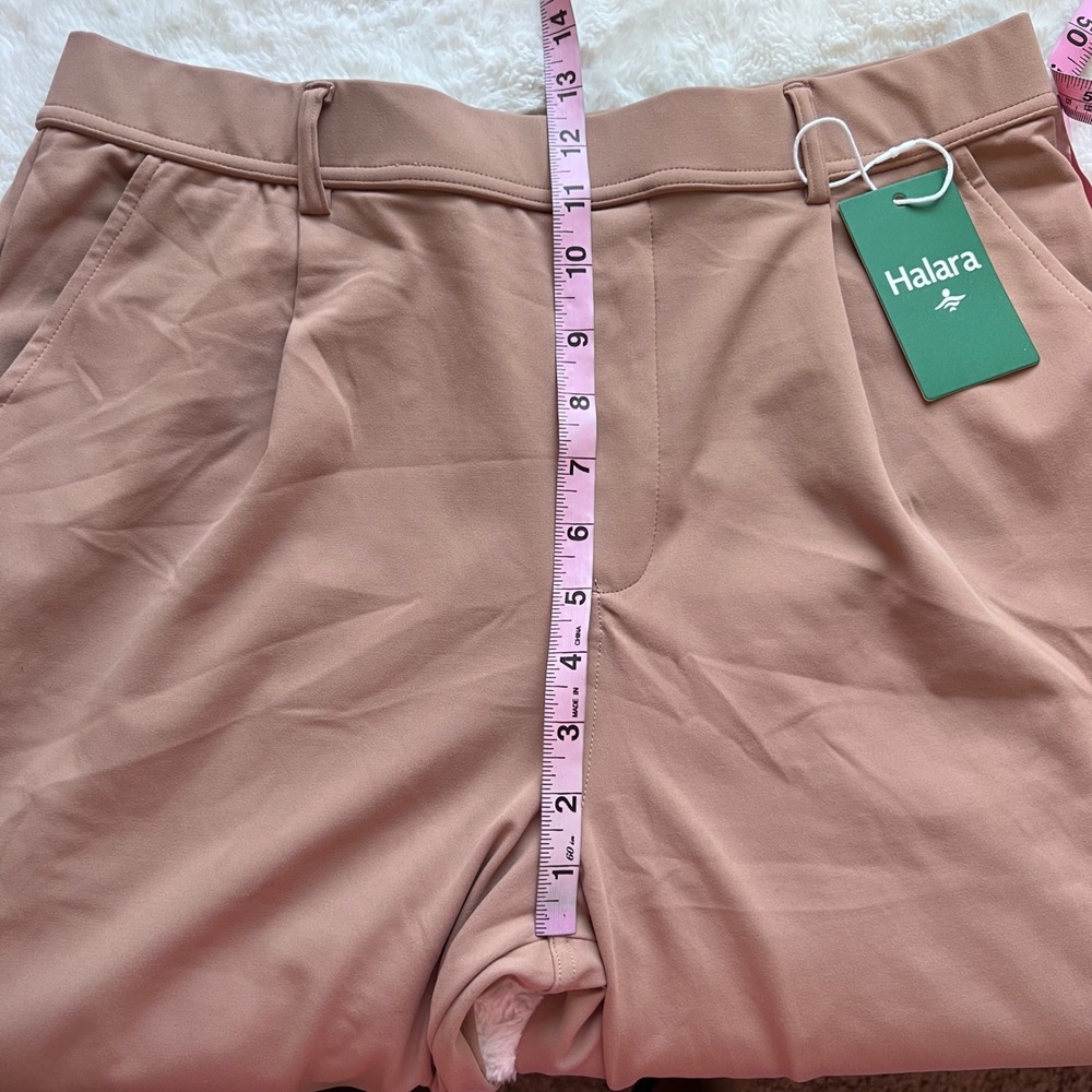 Halara Women Mauve Taupe High Waisted Wide Leg Trousers Pockets Size Large NWT - Picture 10 of 13
